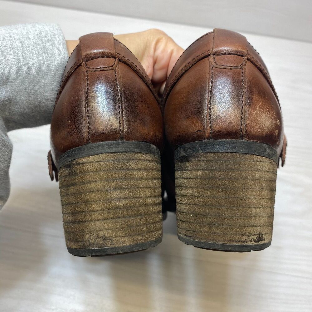 Born Timmons‎ Ankle Boots Women’s Size 8.5M Brown Leather Block Heel Comfort - Picture 4 of 10
